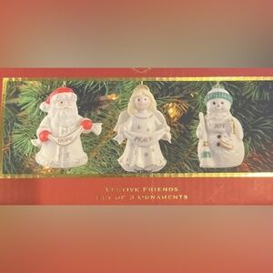 Lenox Festive Friends Set of 3
Christmas Holiday Ornaments ~
Hope & Peace & Joy